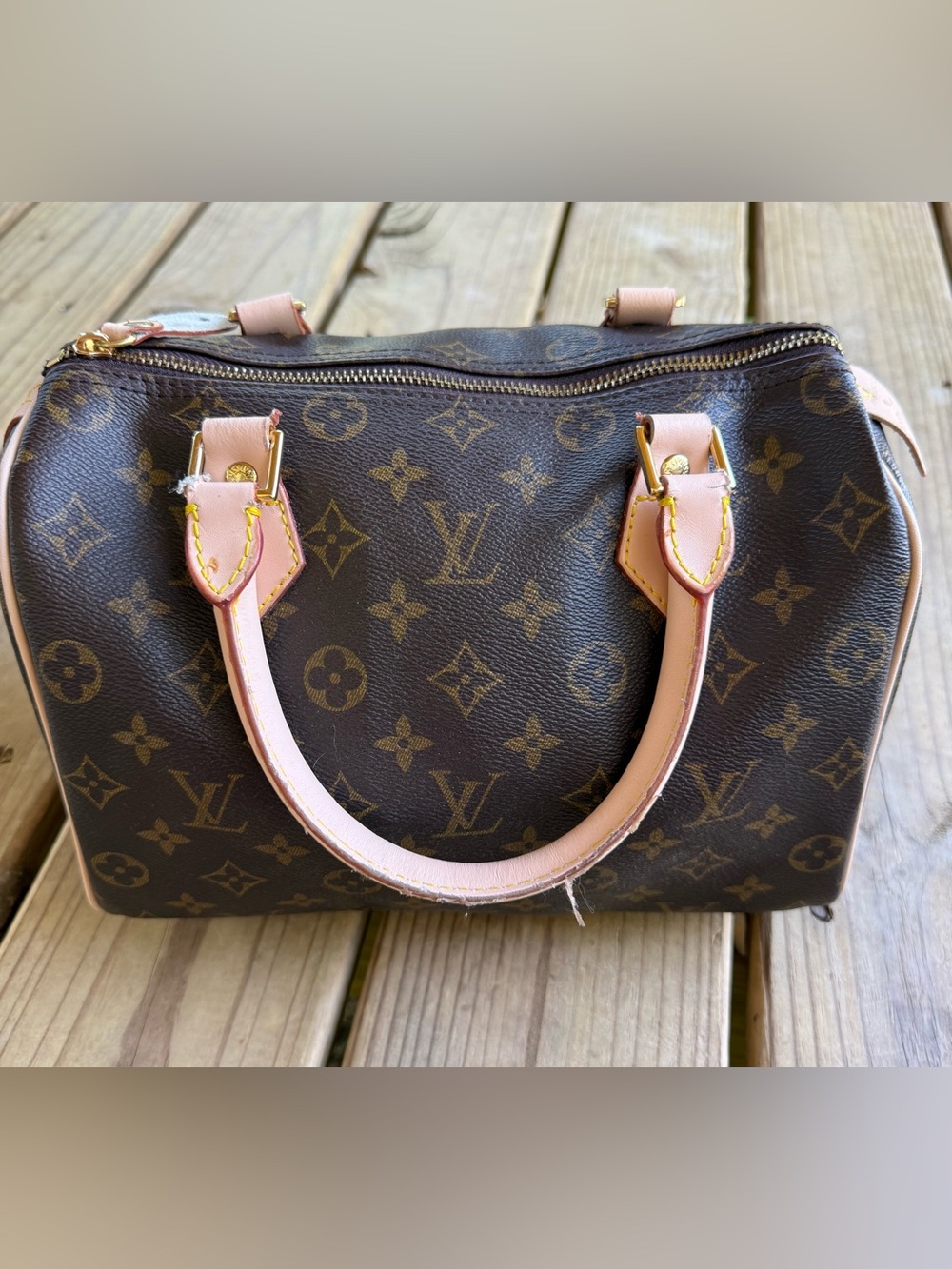 Designer Inspired Brown Monogram Satchel Speedy Style Bag Purse Handbag - Picture 6 of 12